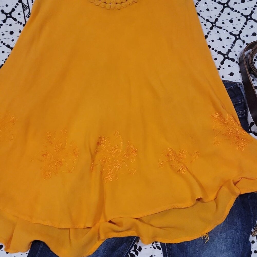 Yellow Embroidered Tunic - Picture 2 of 2
